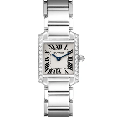 Shop Cartier Tank Francaise 18k White Gold Diamond Ladies Watch We1002s3 In Not Applicable