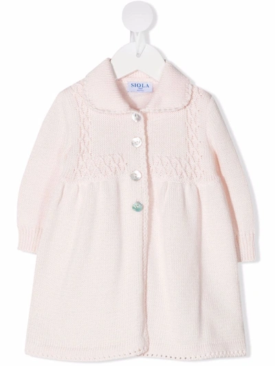 Siola Long Knitted Cardigan In Pink
