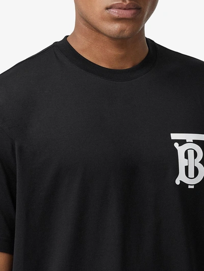 Burberry Emerson Tb Logo-print Cotton-jersey T-shirt In Black | ModeSens