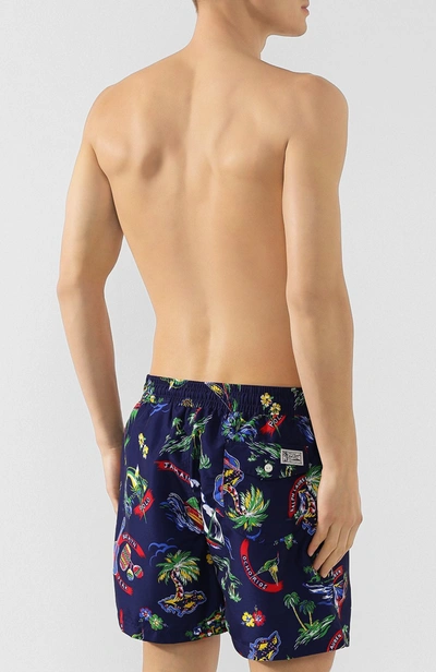 Shop Polo Ralph Lauren Jamaica Tropical Swim Shorts In Blue