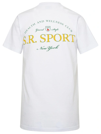 Shop Sporty And Rich T-shirt Wimbledon Bianca In White