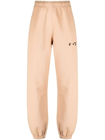 Shop Off-white Beige Embroidered Sport Pants