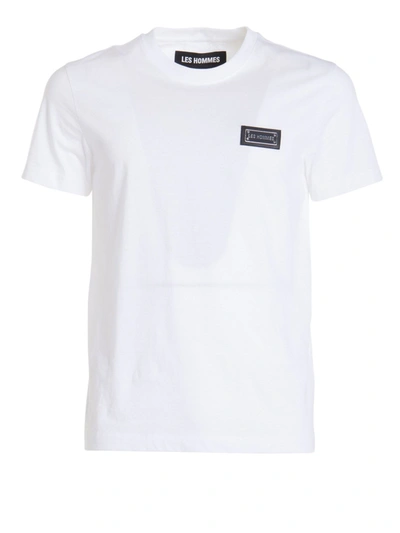 Shop Les Hommes White Cotton T-shirt