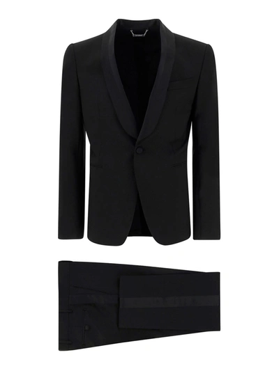 Shop Les Hommes Wool Blend Suit In Black