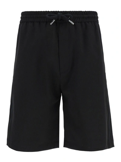 Shop Les Hommes Wool Blend Bermuda Shorts In Black