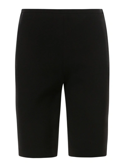 Shop Valentino Black Wool Silk Bermuda Shorts