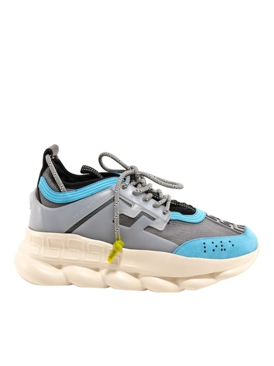 Shop Versace Chain Reaction Sneakers In Blue