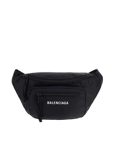 Shop Balenciaga Logo Belt Bag In Black