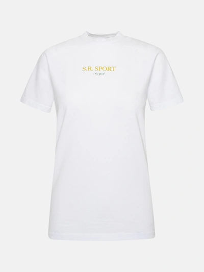 Shop Sporty And Rich T-shirt Wimbledon Bianca In White