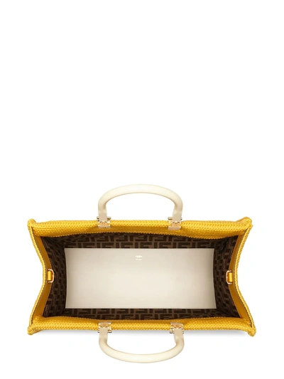 Shop Fendi Sunshine Logo Tote Bag In Yellow