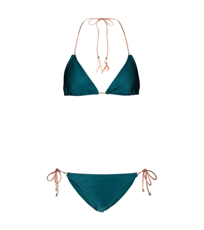 Shop Zimmermann Cassia Mini Triangle Bikini In Blue