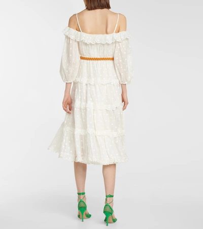 Shop Zimmermann Off-shoulder Ramie Dress In White