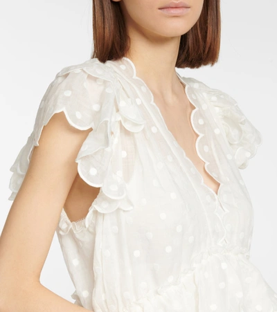 Shop Zimmermann Mae Ruffled Ramie Minidress In White