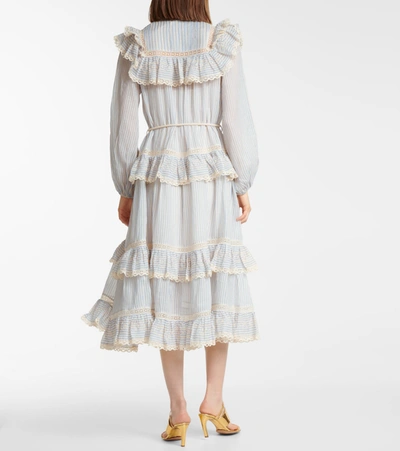 ALIANE条纹苎麻纤维连衣裙