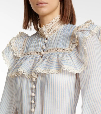 ALIANE条纹苎麻纤维连衣裙
