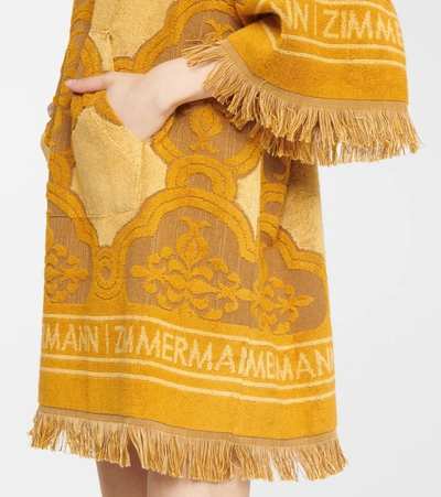 Shop Zimmermann Aliane Cotton Terry Dress In Yellow