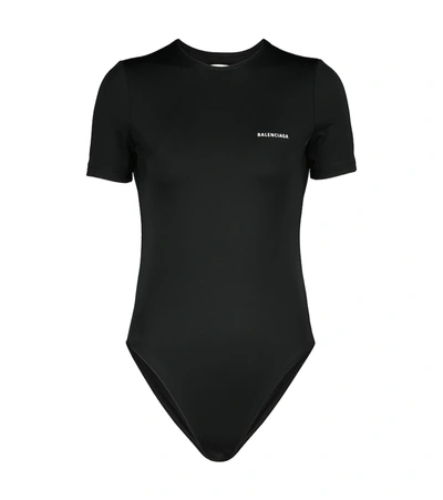 Shop Balenciaga Stretch Swimsuit In Black