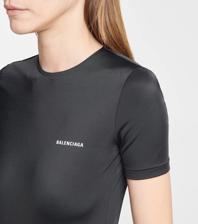 Shop Balenciaga Stretch Swimsuit In Black
