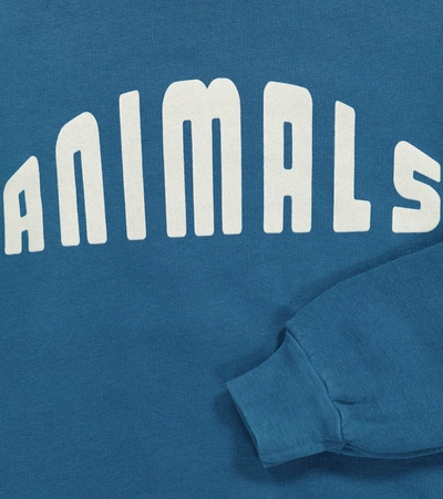 Shop The Animals Observatory Logo Cotton Jersey Sweatshirt In Blue