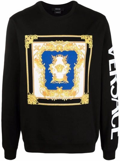 Shop Versace Medusa Renaissance Motif Sweatshirt In Schwarz