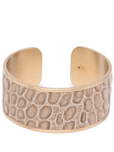 Shop Pinetti Crocodile-embossed Napkin Ring In Nude