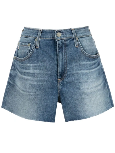 Shop Ag Haley Cut-off Denim Shorts In Blau