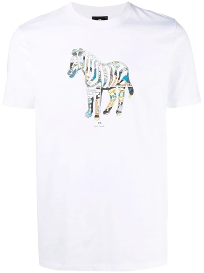 Shop Ps By Paul Smith Graphic-print Short-sleeved T-shirt In Weiss