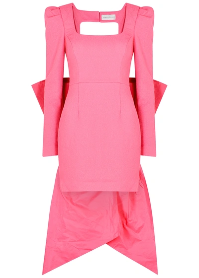 Shop Rebecca Vallance Montez Pink Bow-embellished Mini Dress In Light Pink