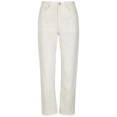 Shop Totême Off-white Cropped Straight-leg Jeans In Off White