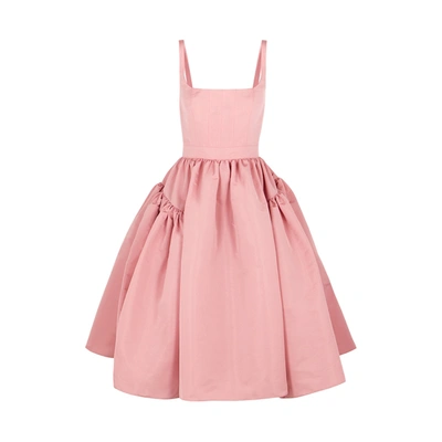 Shop Alexander Mcqueen Pink Faille Midi Dress In Light Pink