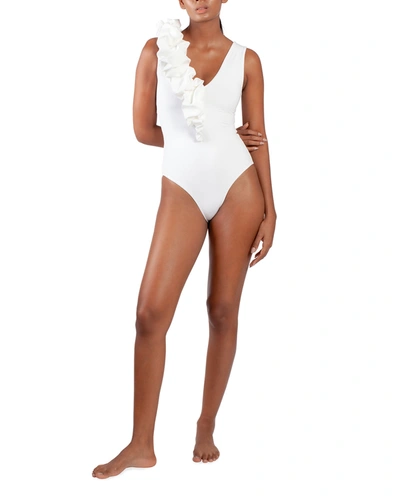 Shop Maygel Coronel Yaneth One-piece Swimsuit In Off White