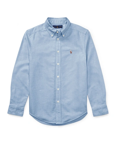 Shop Ralph Lauren Boy's Cotton Oxford Sport Shirt In Blue
