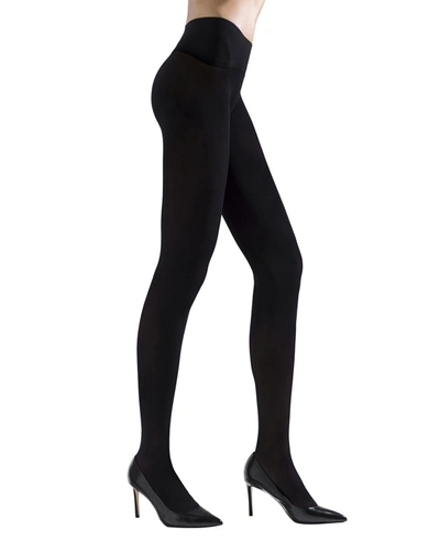 Shop Natori 2-pack Revolutionary Seamless Opaque Tights In Black