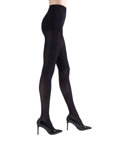 Shop Natori 2-pack Perfectly Opaque Control-top Tights In Black