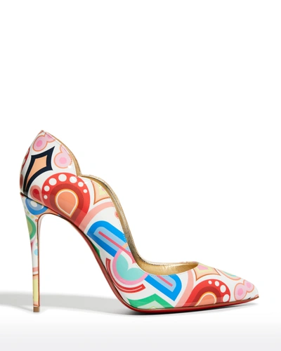 Shop Christian Louboutin Hot Chick 100mm Multicolored Red Sole Pumps In Multilin Platine