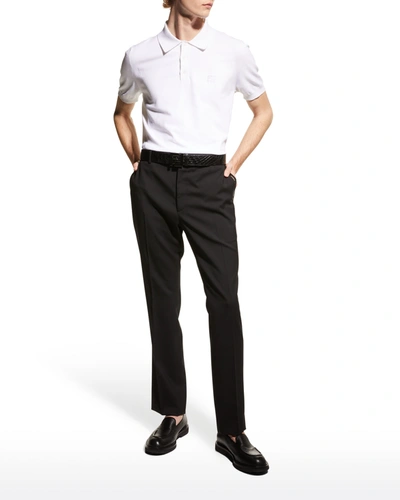 Shop Fendi Men's Ff Polo Shirt In White