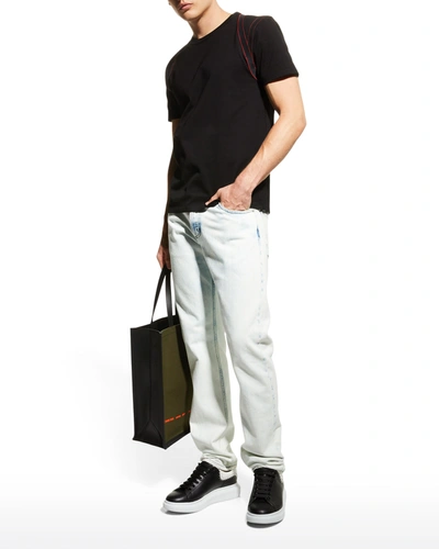 Men's Logo-tape Harness T-shirt In Black