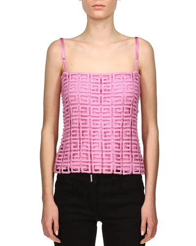 Shop Givenchy 4g Guipure Lace Top In Pink