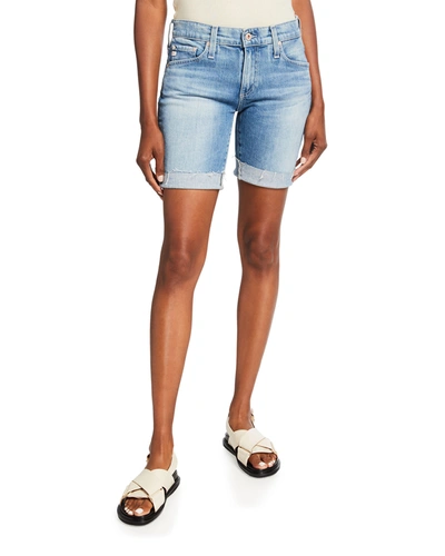 Shop Ag Nikki Cuffed Bermuda Shorts In Starlet