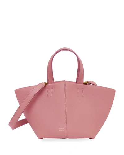 Shop Mansur Gavriel Tulipano Mini Crossbody Tote Bag In Peony