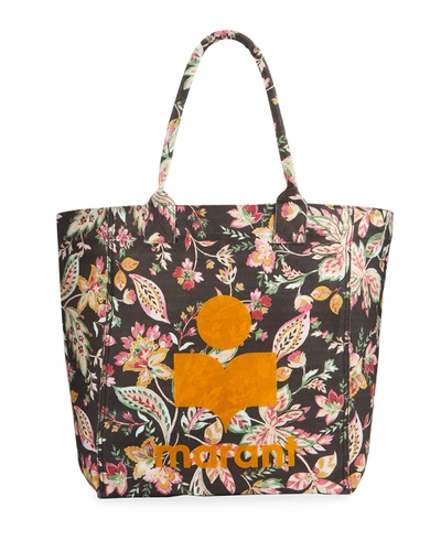 Shop Isabel Marant Yenky Floral-print Logo Tote Bag In 99mu Multicolor