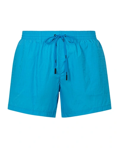 Shop Fendi Men's Ff Water-reveal Swim Shorts In Rondo