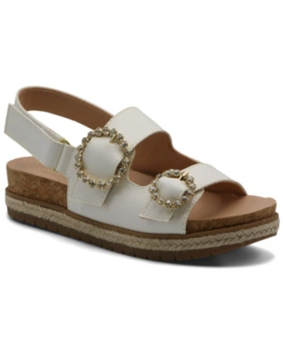 Shop Adrienne Vittadini Women's Prize Footbed Sandals Women's Shoes In White