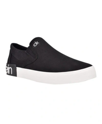 Shop Calvin Klein Men's Ryor Casual Slip-on Sneakers In Black