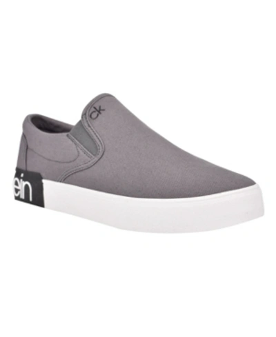 Calvin Klein Men's Ryor Casual Slip-on Sneakers In Slate