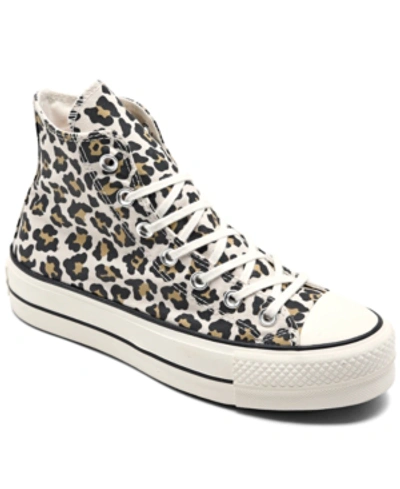 Shop Converse Women's Chuck Taylor All Star Archive Print Platform High Top Casual Sneakers From Finish Line In Driftwood, Light Fawn