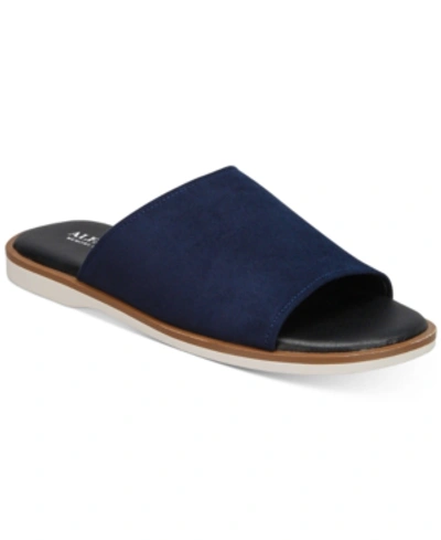 Shop Alfani Men's Vetter Slide Sandals, Created For Macy's Men's Shoes In Navy