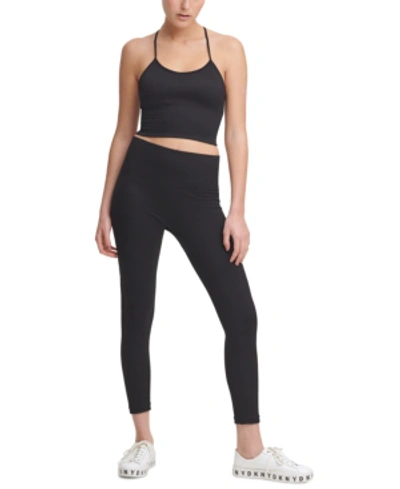 Shop Dkny Sport Seamless High-rise 7/8 Length Leggings In Black