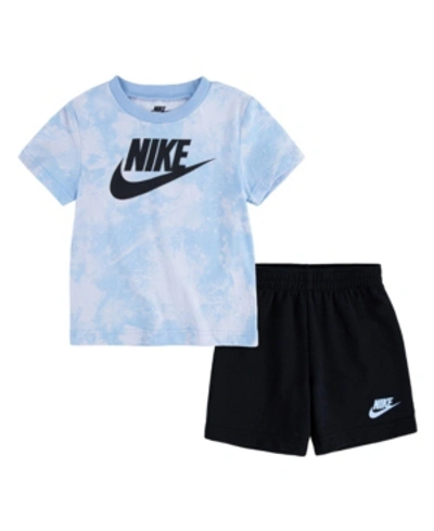Shop Nike Little Boys Sportswear Magic Short Sleeve Short Set, 2 Piece In Black