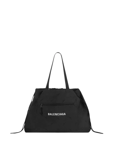 Shop Balenciaga Expandable Tote Bag In Black